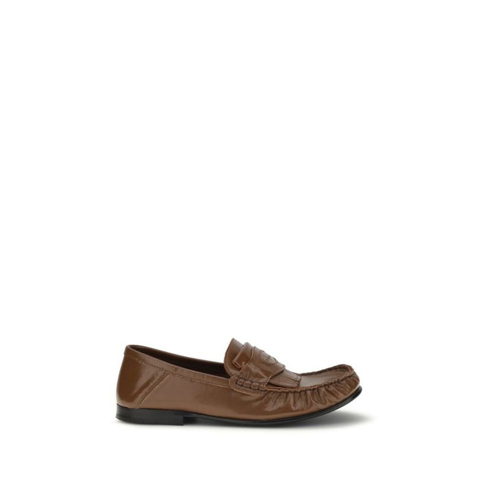 Marni Brown Lamb Ovis Aries Slip-On Women's Loafers